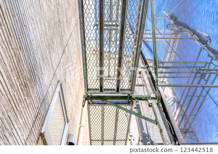 Exterior wall repair work for detached houses 123442518