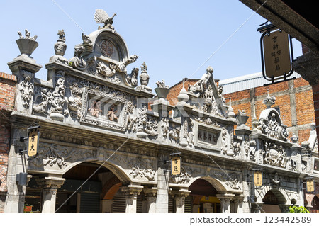 Building view of the Daxi Old Street in Taoyuan, Taiwan. The street is the baroque-style architecture built during Japanese rule. Building view of the Daxi Old Street in Taoyuan, Taiwan. The street is the baroque-style architecture built during Japanese rule. 123442589