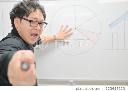 A man giving a presentation A man giving a presentation 123442623
