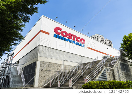 View of Costco wholesale storefront in Taichung, Taiwan. Costco Wholesale Company is the largest membership warehousing club in the United States. View of Costco wholesale storefront in Taichung, Taiwan. Costco Wholesale Company is the largest membership warehousing club in the United States. 123442765
