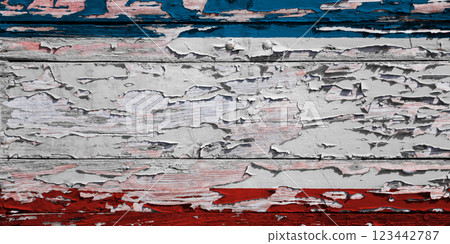 Flag of the Republic of Crimea painted on a board Flag of the Republic of Crimea painted on a board 123442787