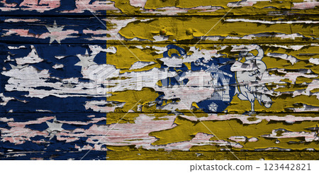 Flag of the Australian Capital Territory painted on a wooden board Flag of the Australian Capital Territory painted on a wooden board 123442821