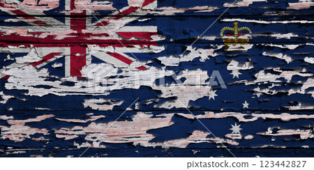 Flag of Victoria painted on a wooden board Flag of Victoria painted on a wooden board 123442827