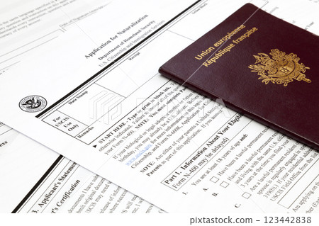 American naturalization application form 123442838