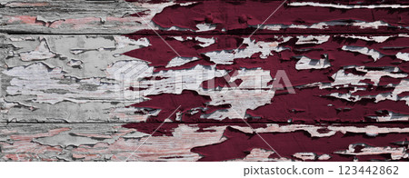 Flag of Qatar painted on a wooden board 123442862