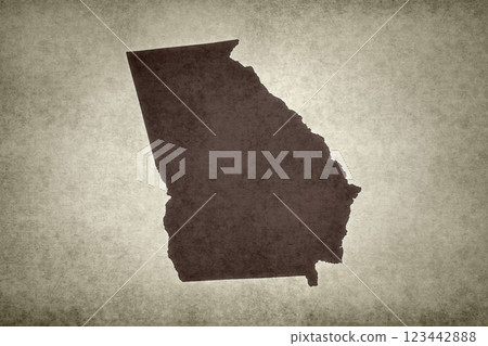 Map of Georgia printed on an old paper Map of Georgia printed on an old paper 123442888