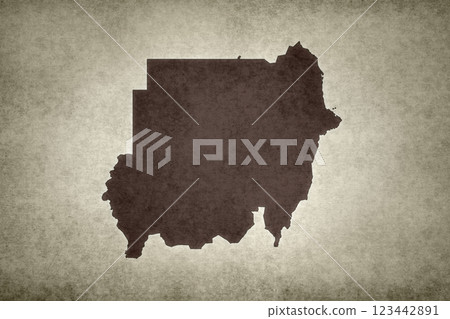 Map of Sudan printed on a paper Map of Sudan printed on a paper 123442891