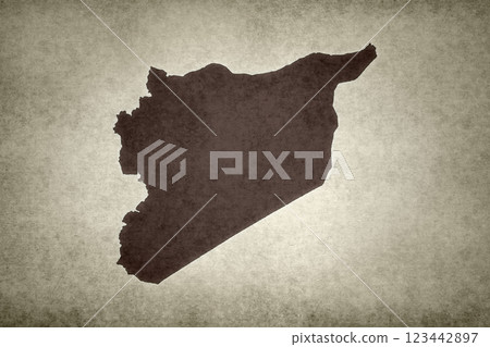 Map of Syria printed on a paper 123442897