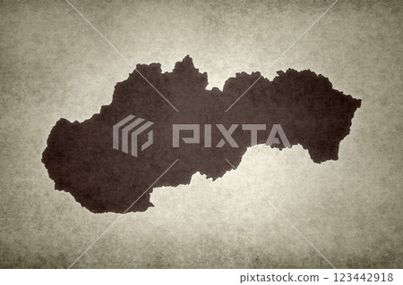 Map of Slovakia printed on a paper Map of Slovakia printed on a paper 123442918