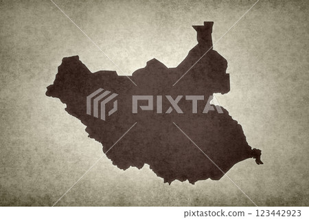 Map of South Sudan printed on a paper Map of South Sudan printed on a paper 123442923