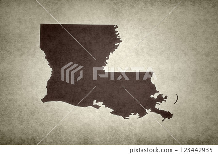 Map of Louisiana on a paper 123442935