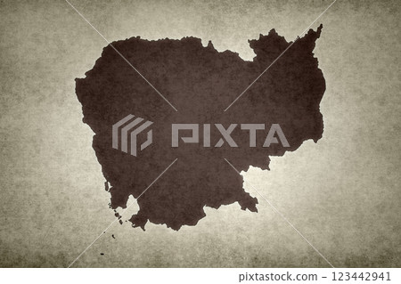 Map of Cambodia printed on a paper Map of Cambodia printed on a paper 123442941