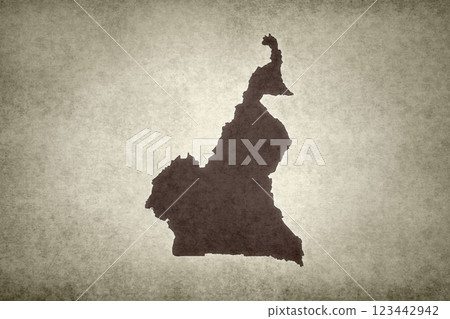 Map of Cameroon printed on a paper Map of Cameroon printed on a paper 123442942