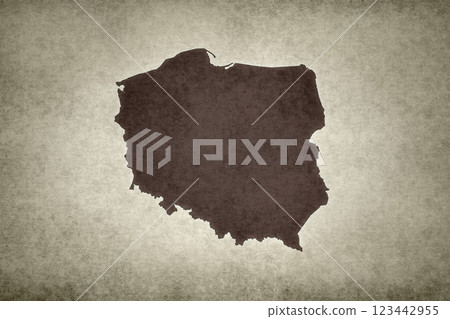 Map of Poland on a paper Map of Poland on a paper 123442955