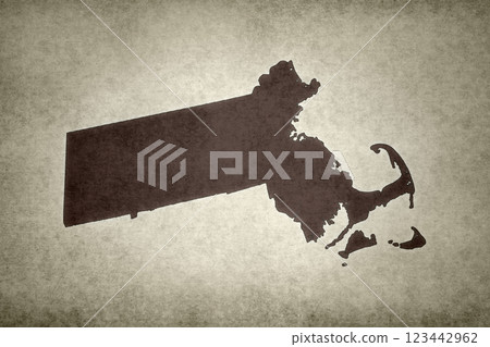 Map of Massachusetts on a paper Map of Massachusetts on a paper 123442962
