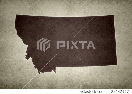 Map of Montana on a paper Map of Montana on a paper 123442967