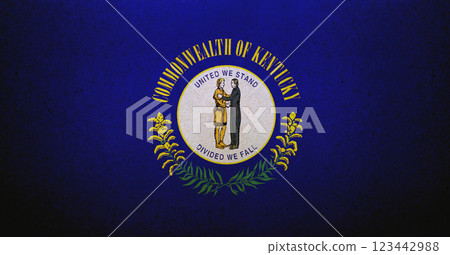 Flag of Kentucky printed on a paper 123442988