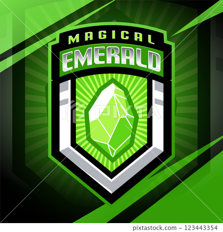 Magical emerald esport mascot logo design 123443354