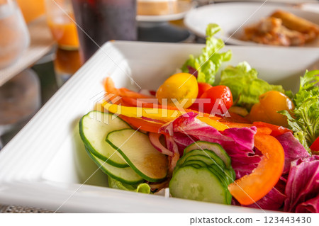 Breakfast salad at the Ritz-Carlton Reserve, Higashiyama Niseko Village resort hotel in Hokkaido Breakfast salad at the Ritz-Carlton Reserve, Higashiyama Niseko Village resort hotel in Hokkaido 123443430