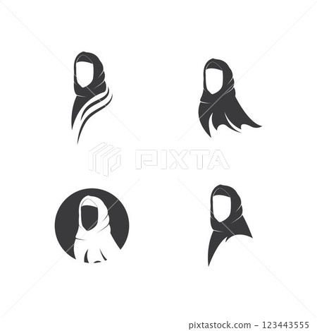 Muslimah hijab Logo template vector Muslimah hijab Logo template vector 123443555