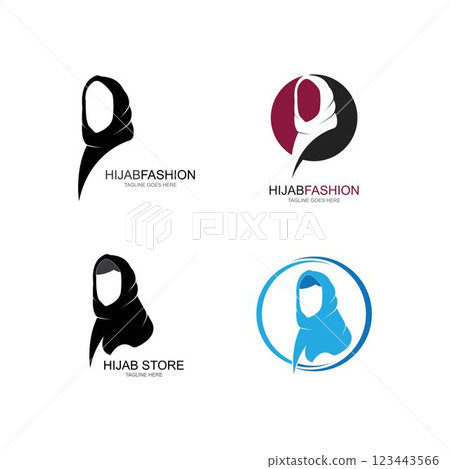 Muslimah hijab Logo template vector Muslimah hijab Logo template vector 123443566