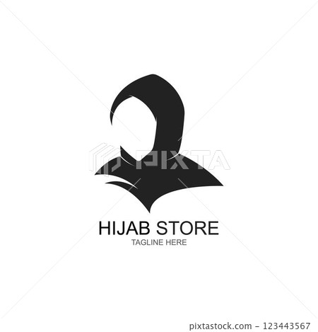 Muslimah hijab Logo template vector Muslimah hijab Logo template vector 123443567
