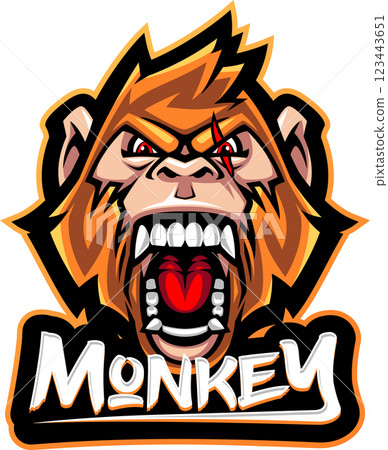 Monkey head esport mascot Monkey head esport mascot 123443651