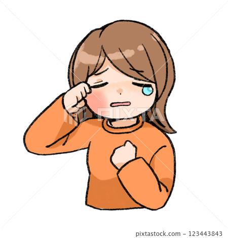 一個女孩因痛苦而哭泣的插圖 一個女孩因痛苦而哭泣的插圖 123443843