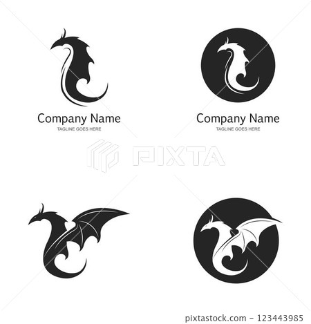 dragon flat color logo template vector 123443985