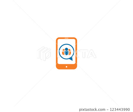 smartphone group people chat logo smartphone group people chat logo 123443990