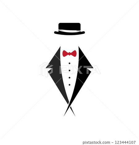 Tuxedo gentleman logo design vector 123444107