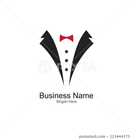 Tuxedo gentleman logo design vector 123444175