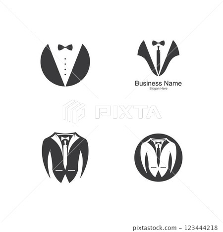 Tuxedo gentleman logo design vector Tuxedo gentleman logo design vector 123444218