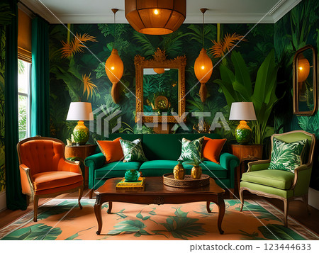 Living room design, tropical style, living room model Living room design, tropical style, living room model 123444633