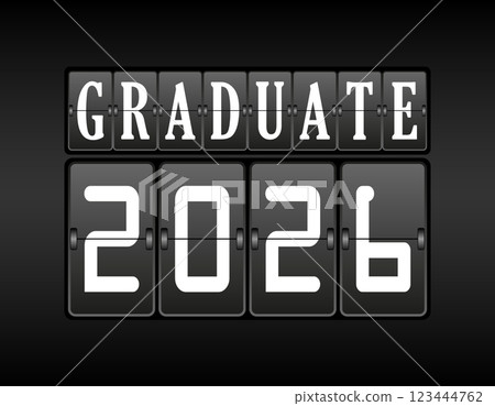 A board with the inscription graduate 2026. Design for websites, applications, decorations, posters and greeting labels 123444762