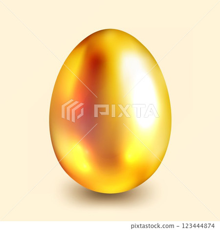 Shiny Golden Egg Against Soft Background Shiny Golden Egg Against Soft Background 123444874