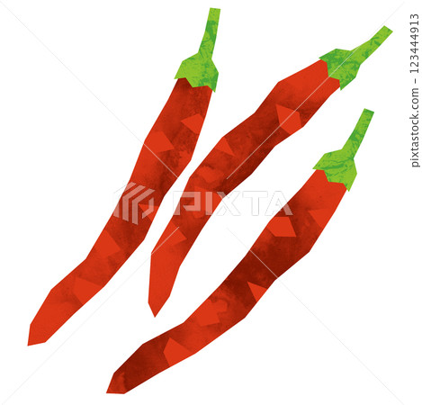 剪紙風格辣椒 123444913
