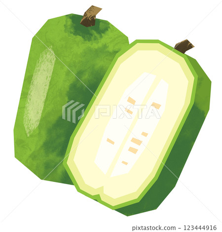 Paper-cut style winter melon 123444916