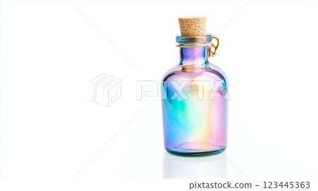 A fantastic glass bottle and cork that shines in rainbow colors 123445363