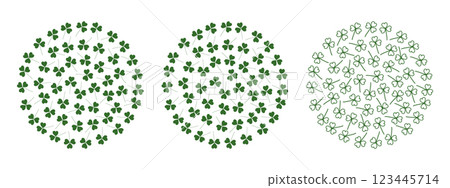 Fill and Outline Shamrocks Circular Monochrome green St Patrick Day festive Backgrounds idea Set 3 Fill and Outline Shamrocks Circular Monochrome green St Patrick Day festive Backgrounds idea Set 3 123445714