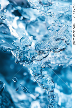 Abstract texture of transparent ice and flowing water 123445758