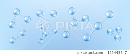 Blue Molecule Structures on Light Background Blue Molecule Structures on Light Background 123445847
