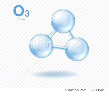 Ozone Molecule Illustration With Three Atoms Connected 123445848