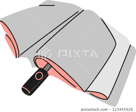 gray semi folded travel umbrella flat isolated illustration gray semi folded travel umbrella flat isolated illustration 123445928