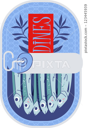 Open seafood tin can with ring pull top vector illustration Open seafood tin can with ring pull top vector illustration 123445939