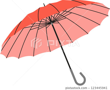 red crook handle umbrella vector flat illustration red crook handle umbrella vector flat illustration 123445941