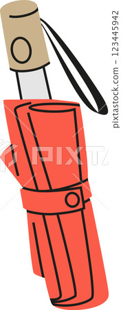 red folded compact travel umbrella vector illustration red folded compact travel umbrella vector illustration 123445942