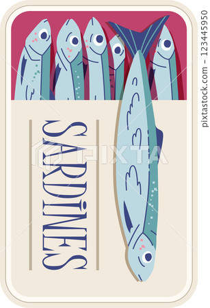 Sardines tin can packaging vector design isolated on transparent bg Sardines tin can packaging vector design isolated on transparent bg 123445950