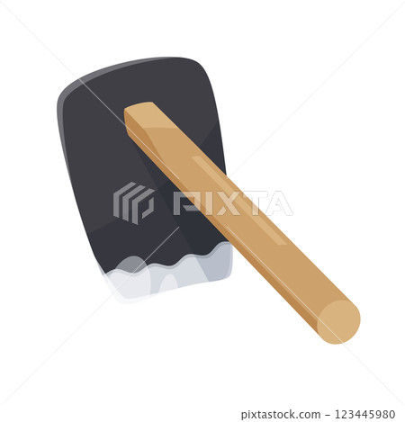 Illustration of a plowing angle hoe 123445980