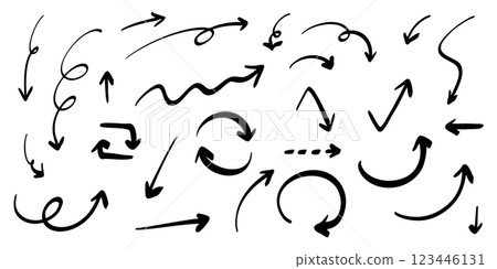 向量筆手繪箭頭設定黑白 向量筆手繪箭頭設定黑白 123446131